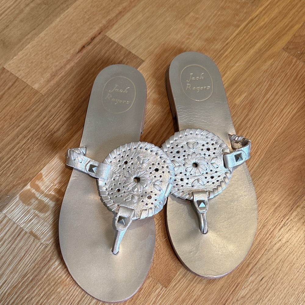 Jack Rogers Metallic platinum Sandals